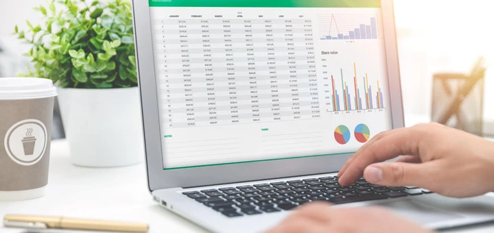 laptop excel hoja calculo